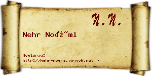 Nehr Noémi névjegykártya